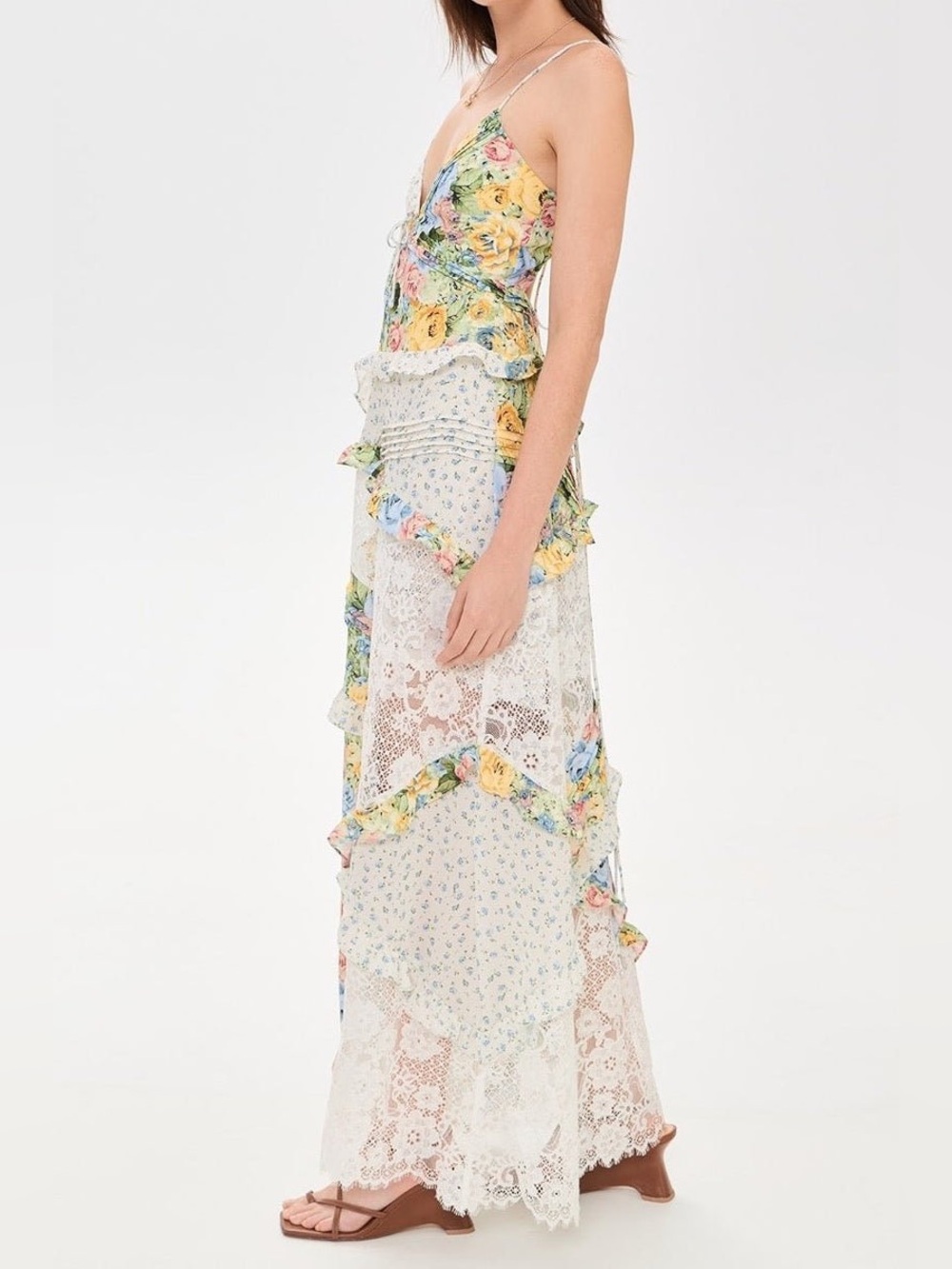 For Love and Lemons Rosalyn Yellow Maxi Dress Size Small NWOT - Picture 5 of 16